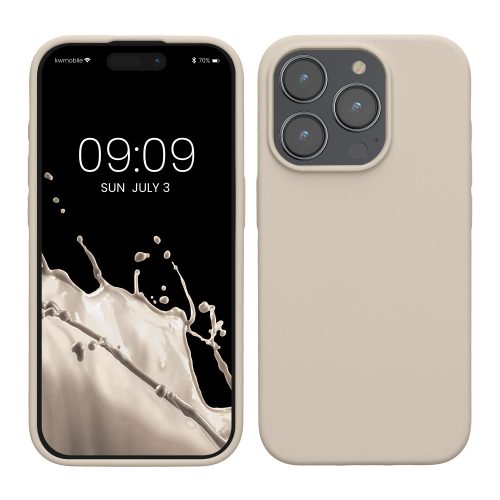 Husa Apple iPhone 15 Pro, Crem, Silicon, KWM000020CC012C