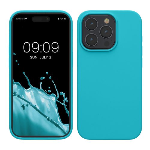 Husa Apple iPhone 15 Pro, Albastru deschis, Silicon, KWM000020CC015C