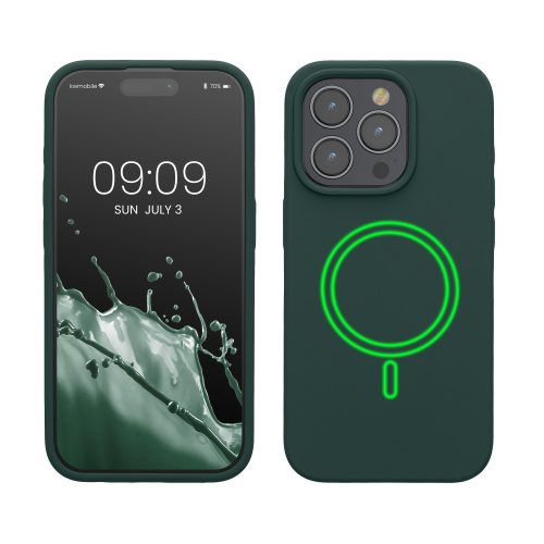 Husa Apple iPhone 15 Pro, Verde inchis, Silicon, KWM000022OF002C