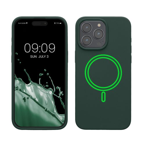 Husa Apple iPhone 15 Pro Max, Verde inchis, Silicon, KWM000022OG002C