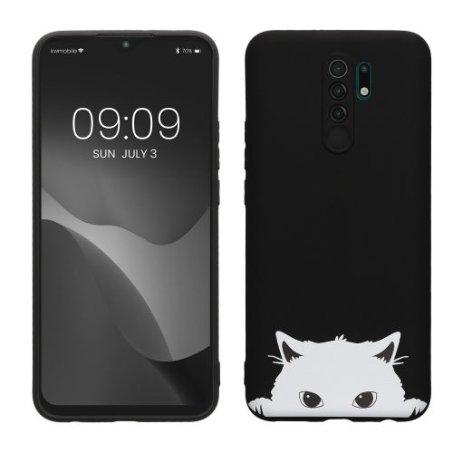 Husa Xiaomi Redmi 9, Negru/Alb, Silicon, KWM000011MO004C