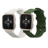 Set 2 Curele Kwmobile pentru Garmin Venu Sq 2 Music, Alb/Verde inchis, Silicon, KWM000018RC007C