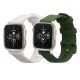 Set 2 Curele Kwmobile pentru Garmin Venu Sq 2 Music, Alb/Verde inchis, Silicon, KWM000018RC007C