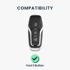 Husa Cheie Auto Kwmobile pentru Ford 3 Butoane - Key Free, Negru/Auriu, Silicon, KWM0000252K001C