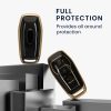 Husa Cheie Auto Kwmobile pentru Ford 3 Butoane - Key Free, Negru/Auriu, Silicon, KWM0000252K001C