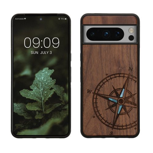 Husa Google Pixel 8 Pro, Maro/Albastru, Lemn, KWM0000209C003C