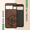 Husa Google Pixel 8 Pro, Maro/Albastru, Lemn, KWM0000209C003C