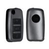 Husa Cheie Auto Kwmobile pentru Skoda/Seat 3 Butoane, Gri/Negru, Silicon, KWM000009SP018C