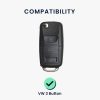Husa Cheie Auto Kwmobile pentru Skoda/Seat 3 Butoane, Gri/Negru, Silicon, KWM000009SP018C