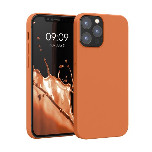 Husa Apple iPhone 12/iPhone 12 Pro, Portocaliu, Silicon, KWM000011JP098C