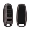 Husa Cheie Auto Kwmobile pentru Audi 3 Butoane - Keyless Go, Gri/Negru, Silicon, KWM000011OW003C