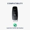Husa Cheie Auto Kwmobile pentru Audi 3 Butoane - Keyless Go, Gri/Negru, Silicon, KWM000011OW003C