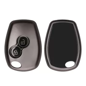   Husa Cheie Auto Kwmobile pentru Dacia/Renault 2 Butoane, Gri/Negru, Silicon, KWM0000253B001C