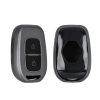 Husa Cheie Auto Kwmobile pentru Dacia/Renault 2 Butoane, Gri/Negru, Silicon, KWM0000253C001C
