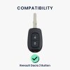 Husa Cheie Auto Kwmobile pentru Dacia/Renault 2 Butoane, Gri/Negru, Silicon, KWM0000253C001C