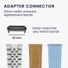 Set 4 Adaptori prindere curea de 20 mm Kwmobile pentru Xiaomi Redmi Watch 3 Active / Redmi Watch 3 Lite, Argintiu/Negru, Otel, KWM0000253F001C