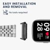 Set 4 Adaptori prindere curea de 20 mm Kwmobile pentru Xiaomi Redmi Watch 3 Active / Redmi Watch 3 Lite, Argintiu/Negru, Otel, KWM0000253F001C