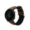 Curea Kwmobile pentru Garmin Forerunner 55, Maro/Negru, Piele naturala, KWM0000253G001C
