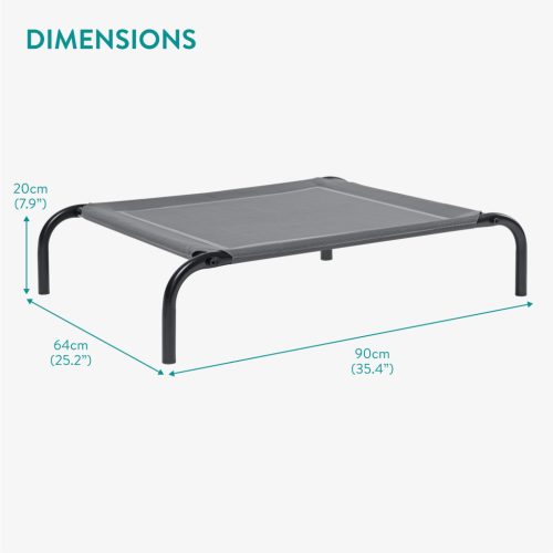 Pat ridicat pentru caini Navaris, 90 x 64 x 20 cm, cu efect de racire, NAV0000273M001C