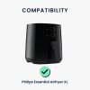 Husa de protectie Kwmobile pentru Philips Essential Airfryer XL, Negru/Alb, Plastic, KWM000023RE001C