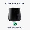 Husa de protectie Kwmobile pentru Philips Essential Airfryer L, Negru/Alb, Plastic, KWM000023RG002C