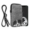 Husa Universala telefon, Marime L - 6.5 inch, Gri/Negru, Textil, KWM000016AK024C