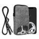 Husa Universala telefon, Marime L - 6.5 inch, Gri/Negru, Textil, KWM000016AK024C