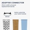 Set 4 Adaptori prindere curea de 20 mm Kwmobile pentru Google Pixel Watch 2, Argintiu/Negru, Otel, KWM0000253Z001C