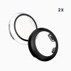 Set 2 Huse Kwmobile cu sticla securizata pentru Google Pixel Watch 2/Pixel Watch, Transparent/Negru, Plastic, KWM0000254R002C