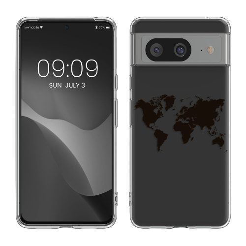 Husa Google Pixel 8, Transparent/Negru, Silicon, KWM000020JN002C