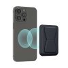Card pocket magnetic Kwmobile pentru telefoane, Albastru inchis, Piele ecologica, KWM000022OV004C