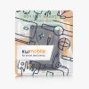 Card pocket magnetic Kwmobile pentru telefoane, Albastru inchis, Piele ecologica, KWM000022OV004C