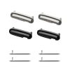 Set 4 Adaptori prindere curea de 20 mm Kwmobile pentru Xiaomi Redmi Watch 3 Active / Redmi Watch 3 Lite, Argintiu/Negru, Otel, KWM0000255E001C