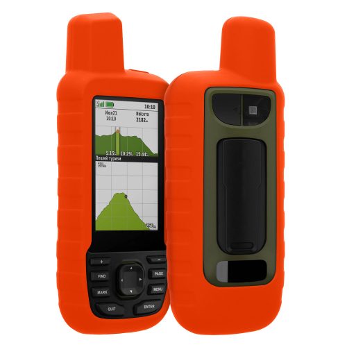 Husa de protectie Kwmobile pentru Garmin GPSMAP 66sr/GPSMAP 67, Portocaliu, Silicon, KWM0000207O002C