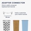 Set 4 Adaptori prindere curea de 20 mm Kwmobile pentru Google Pixel Watch 2, Argintiu/Negru, Otel, KWM0000255L001C