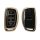 Husa Cheie Auto Kwmobile pentru Hyundai 4 Butoane, Negru/Auriu, Silicon, KWM0000255Z001C