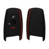 Husa Cheie Auto Kwmobile pentru BMW 3 Butoane, Negru/Rosu, Silicon, KWM0000085G004C