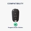 Husa Cheie Auto Kwmobile pentru Peugeot/Citroen 3 Butoane, Verde, Silicon, KWM000008MA003C