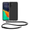 Husa Samsung Galaxy A15 5G, Transparent/Negru, Silicon, KWM000021MP001C