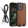 Husa Apple iPhone 15 Pro, Maro, Lemn, KWM000022OX001C
