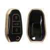 Husa Cheie Auto Kwmobile pentru Opel 3 Butoane - Keyless Go, Negru/Auriu, Silicon, KWM0000256D001C