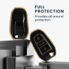 Husa Cheie Auto Kwmobile pentru Opel 3 Butoane - Keyless Go, Negru/Auriu, Silicon, KWM0000256D001C