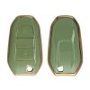 Husa Cheie Auto Kwmobile pentru Opel 3 Butoane - Keyless Go, Verde/Auriu, Silicon, KWM0000256D002C
