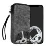 Husa Universala telefon, Marime L - 6.5 inch, Gri/Negru, Textil, KWM000010HJ035C