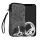Husa Universala telefon, Marime L - 6.5 inch, Gri/Negru, Textil, KWM000010HJ035C