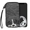 Husa Universala telefon, Marime L - 6.5 inch, Gri/Negru, Textil, KWM000010HJ035C