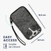 Husa Universala telefon, Marime L - 6.5 inch, Gri/Negru, Textil, KWM000010HJ035C