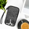 Husa Universala telefon, Marime L - 6.5 inch, Gri/Negru, Textil, KWM000010HJ035C