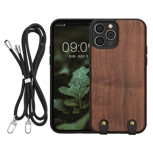 Husa Apple iPhone 12/iPhone 12 Pro, Maro, Lemn, KWM000022OZ001C