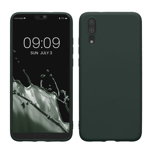 Husa Huawei P20, Verde inchis, Silicon, KWM000008PX014C